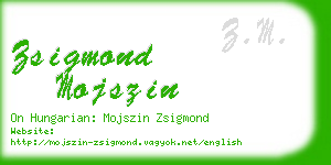 zsigmond mojszin business card